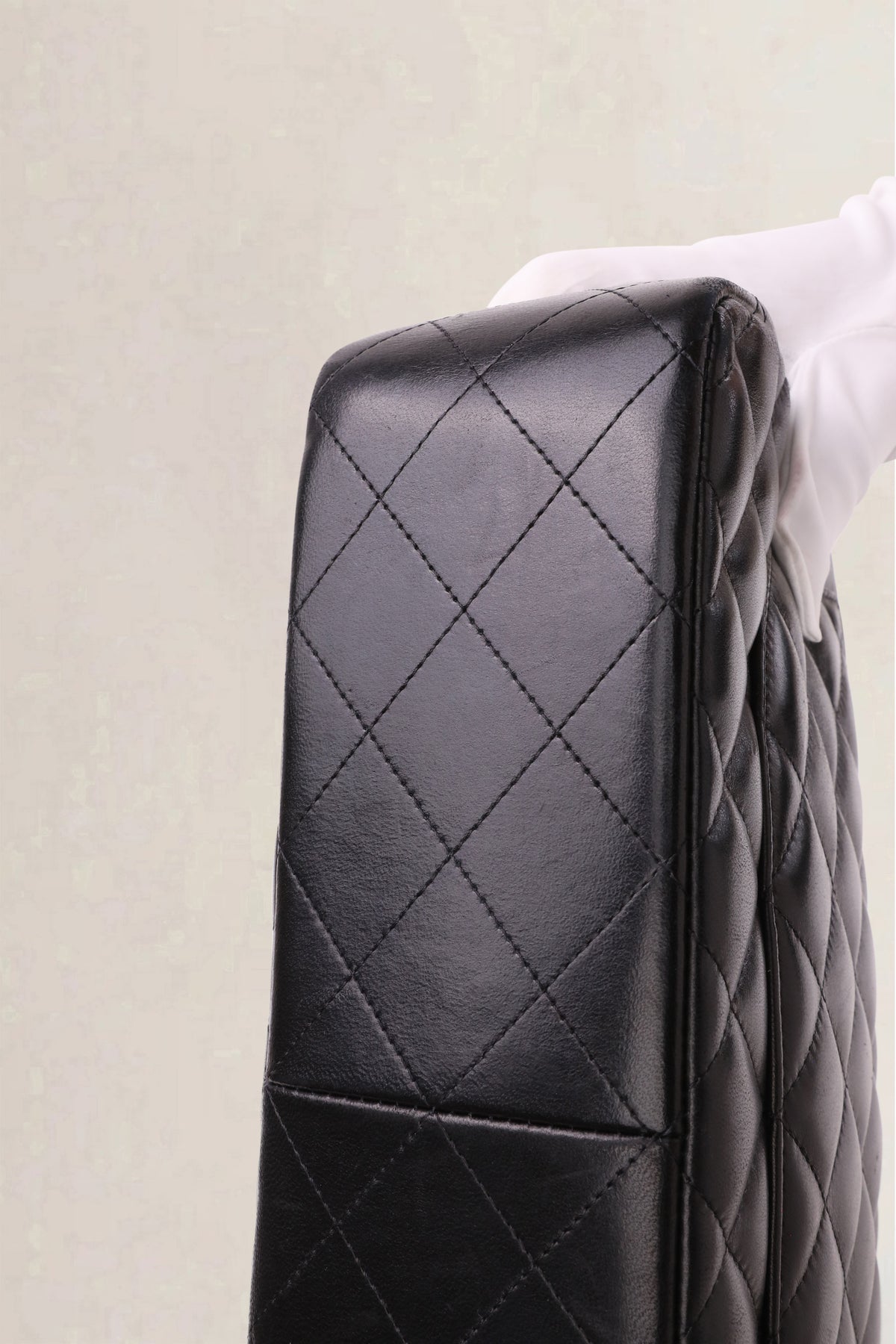 Chanel Black Lambskin Quilted Jumbo Classic Flap Crossbody Bag