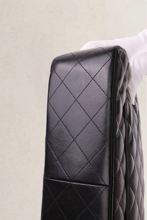 Chanel Black Lambskin Quilted Jumbo Classic Flap Crossbody Bag