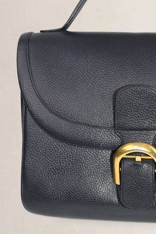 Delvaux Navy Blue Top Handle Bag