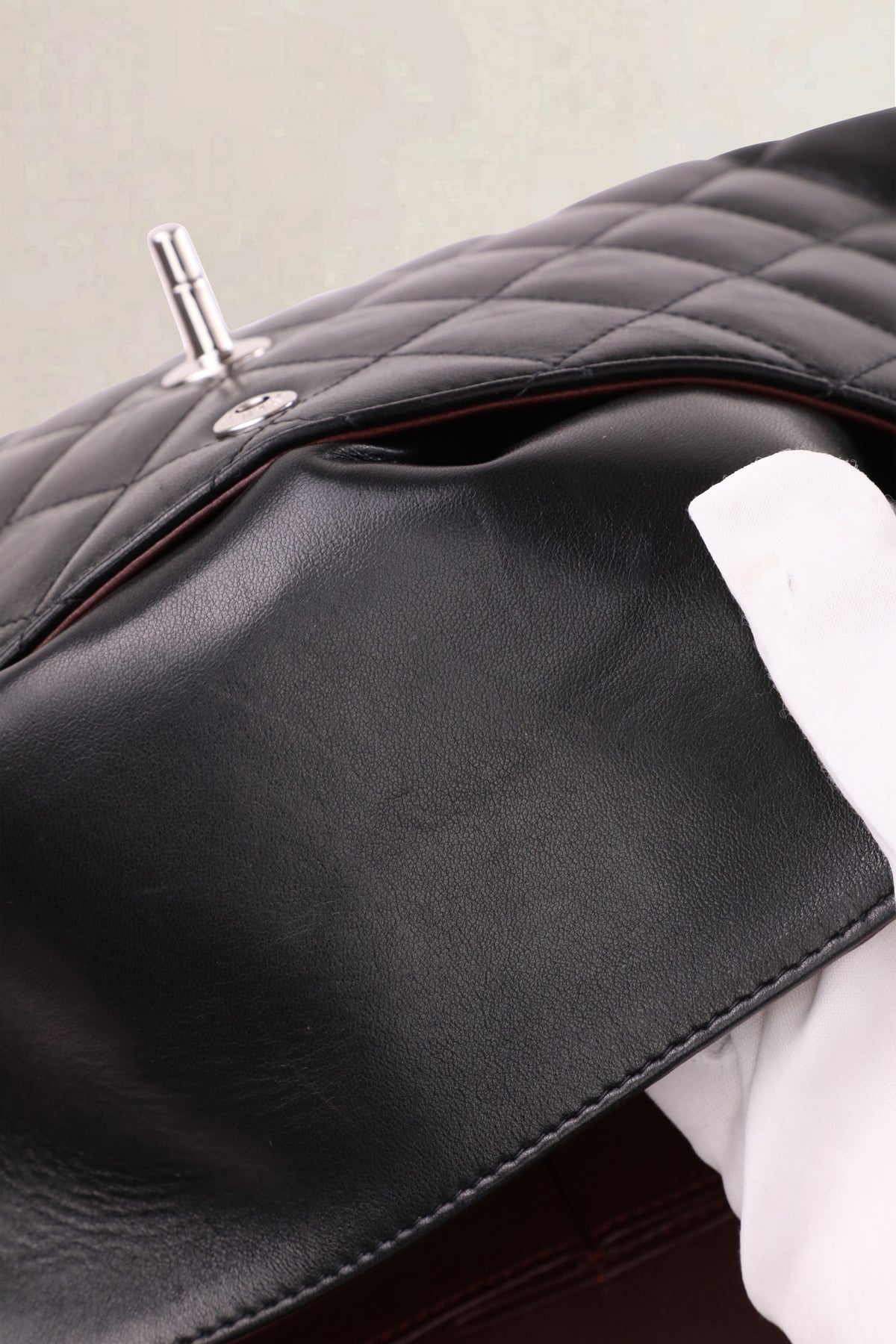 Chanel Black Lambskin Quilted Jumbo Classic Flap Crossbody Bag