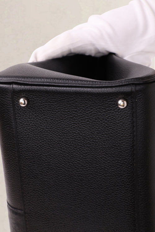 Delvaux Black Brillant Autruche MM Crossbody Bag