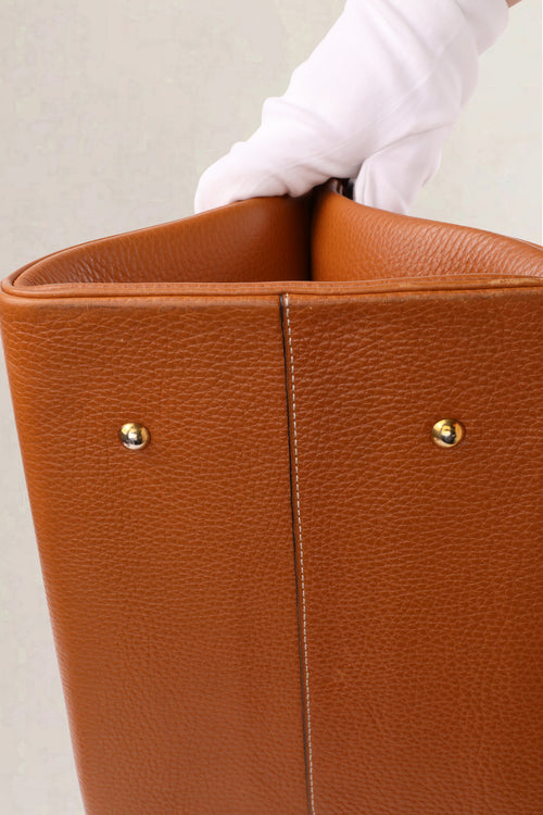 Delvaux Vintage Cognac Jumping Calf Top Handle Bag