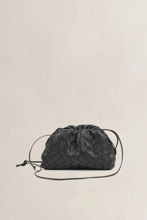 Bottega Veneta Black Mini Intrecciato Pouch Crossbody Bag