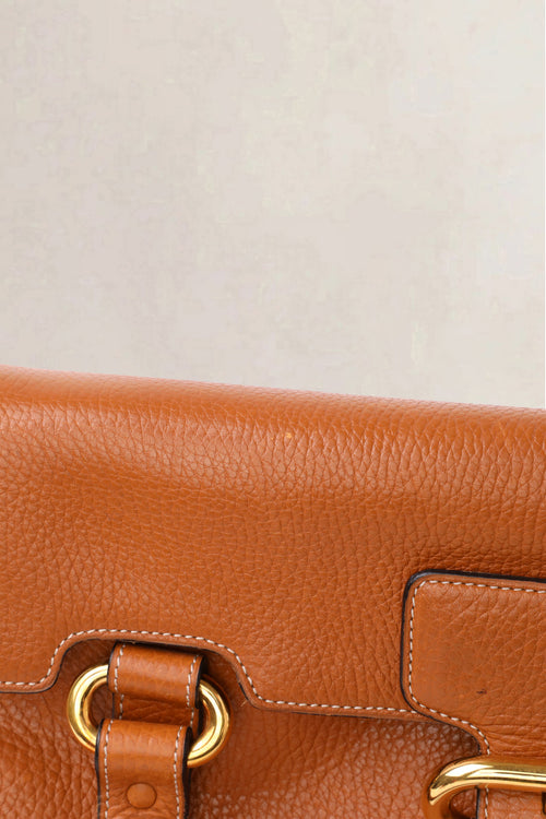 Delvaux Vintage Cognac Jumping Calf Top Handle Bag