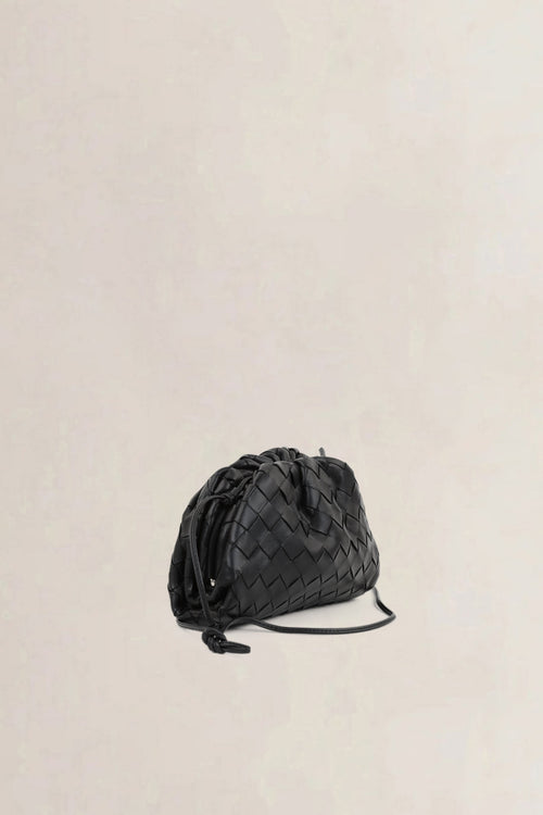 Bottega Veneta Black Mini Intrecciato Pouch Crossbody Bag