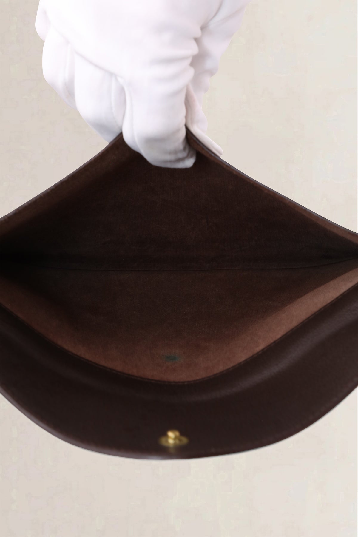 Delvaux Dark Brown Jumping Calf Envelope Clutch