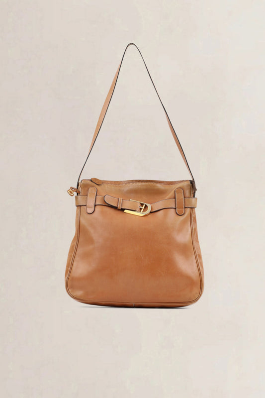 Delvaux Camel Leather Shoulder Bag