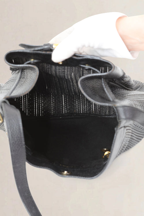 Delvaux Black Toile De Cuir Bergerac Crossbody Bag