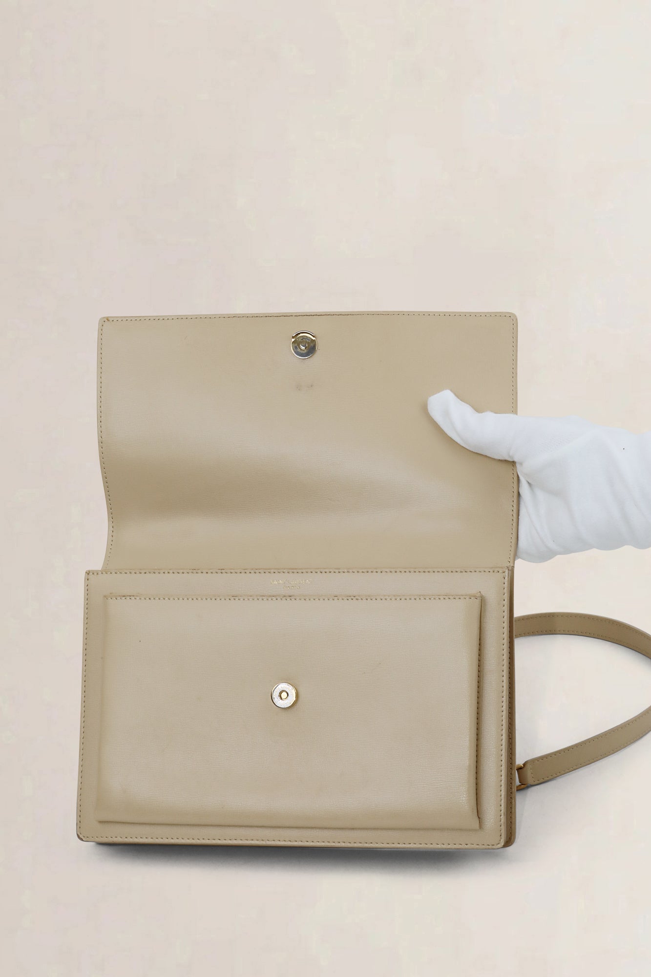 YSL Beige Sunset Medium Crossbody Bag