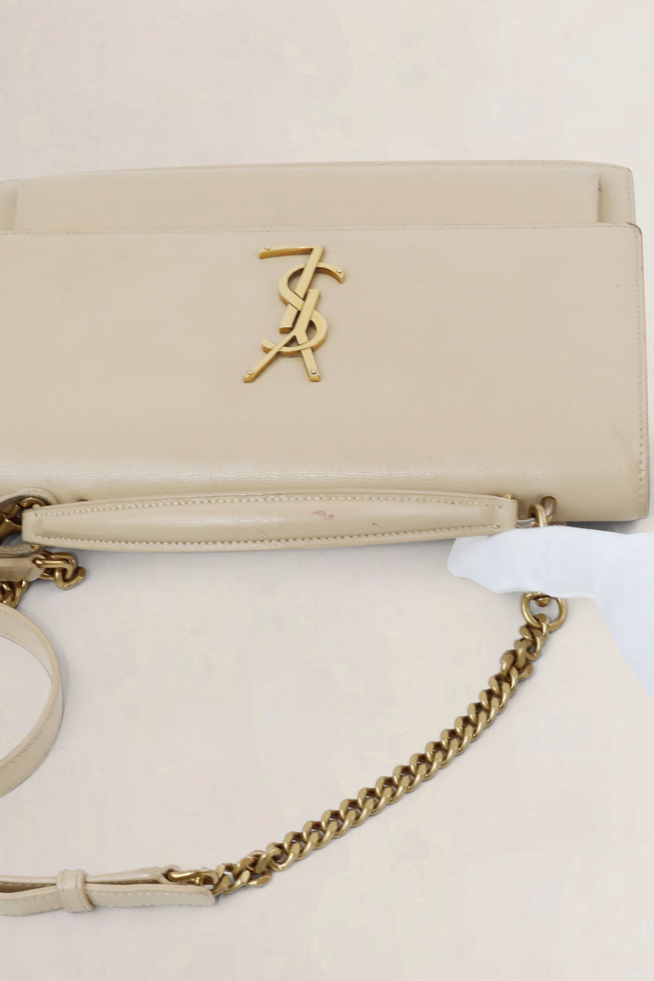 YSL Beige Sunset Medium Crossbody Bag