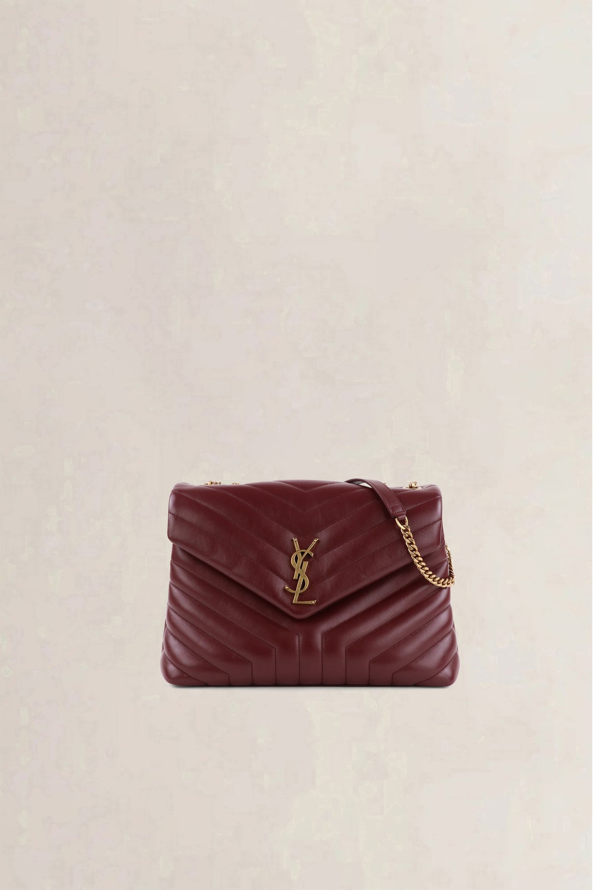 Saint Laurent Burgundy Loulou Medium Calfskin Shoulder Bag