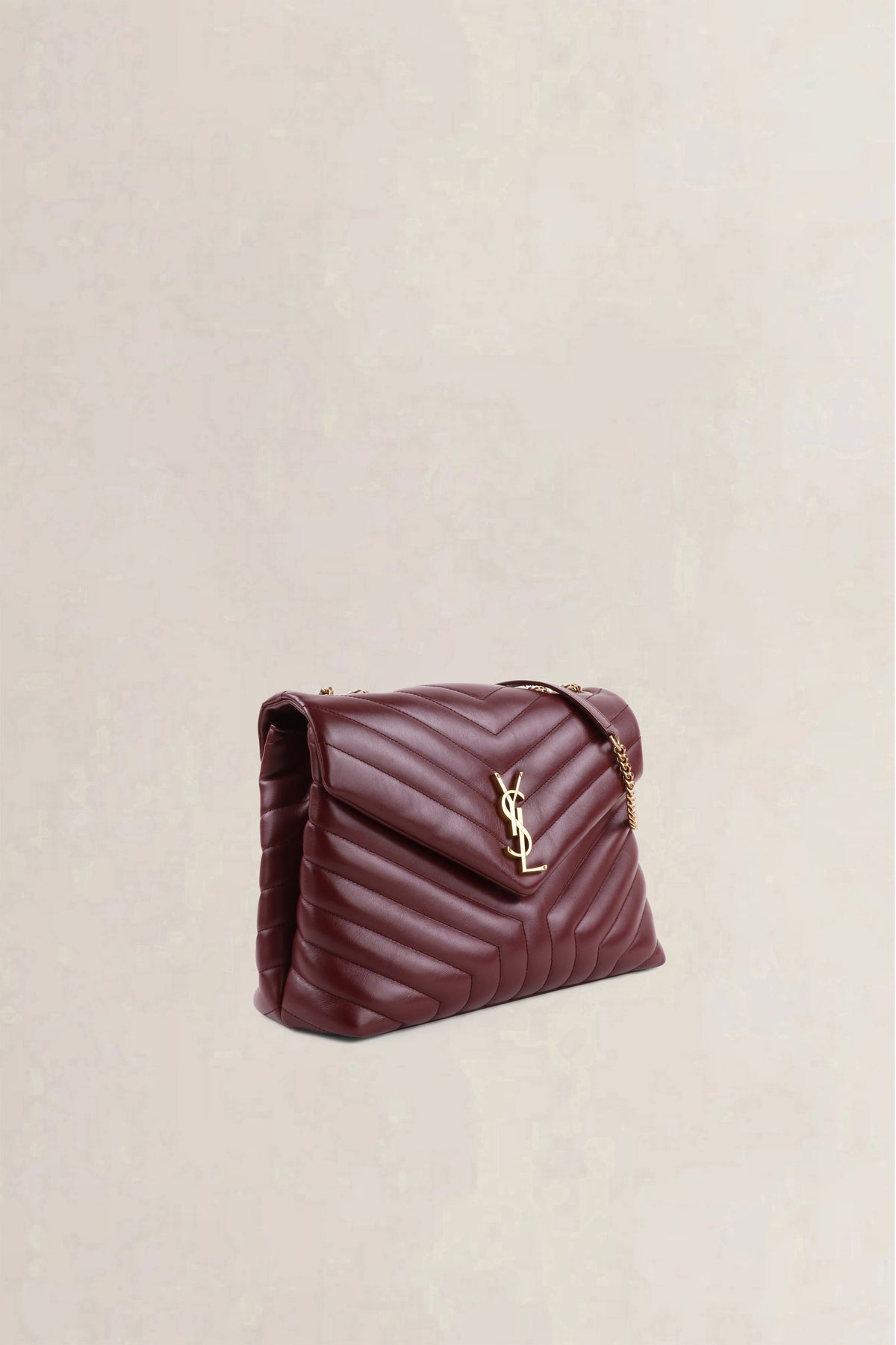 Saint Laurent Burgundy Loulou Medium Calfskin Shoulder Bag