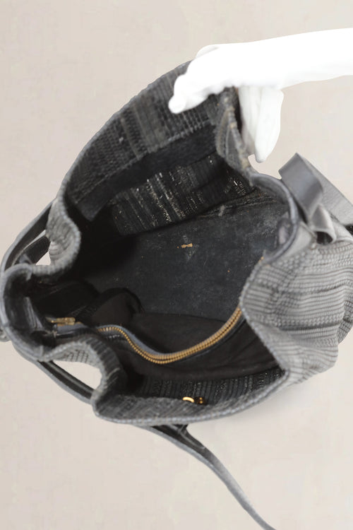 Delvaux Black Toile De Cuir Calicot Crossbody Bag