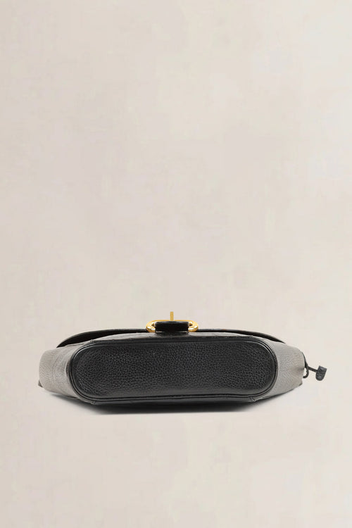 Delvaux Black Ostrich Leather Crossbody Bag