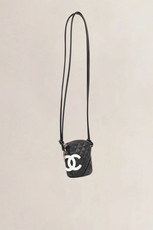 Chanel 2004-2005 Black/White Cambon Line Crossbody Bag