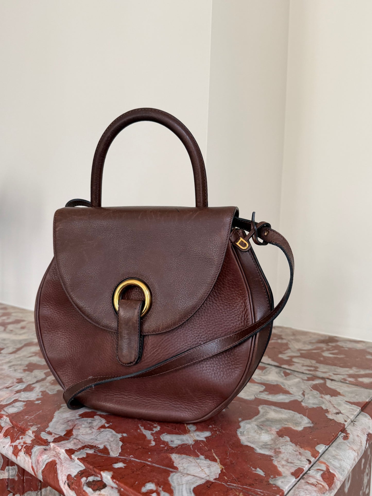 Delvaux Brown Leather Crossbody Bag