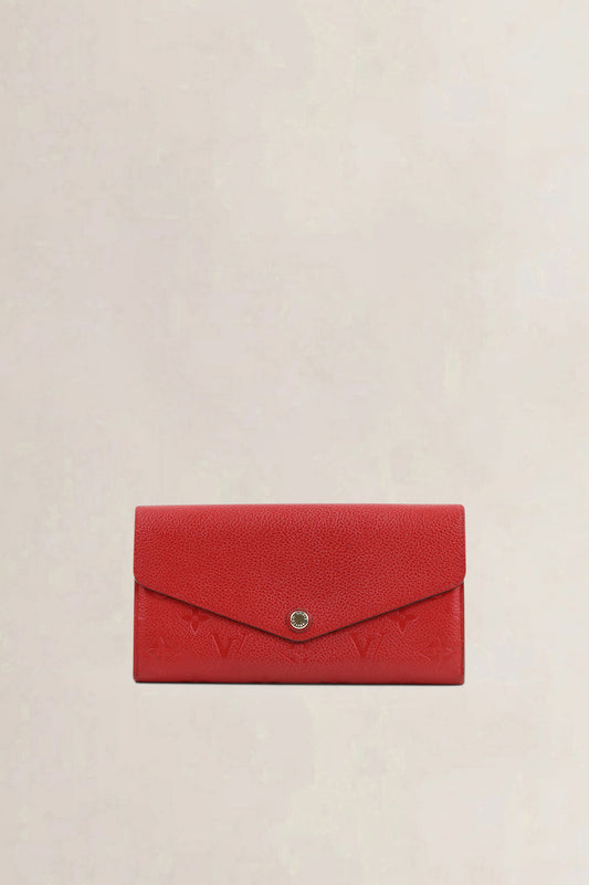 Louis Vuitton Red Empreinte Leather Sarah Wallet