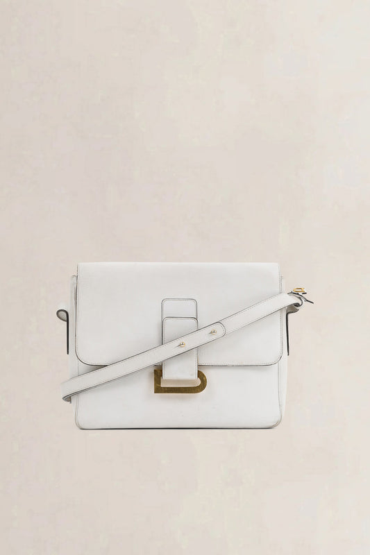 Delvaux White Leather Poirier Crossbody Bag