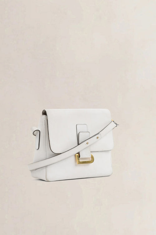 Delvaux White Leather Poirier Crossbody Bag