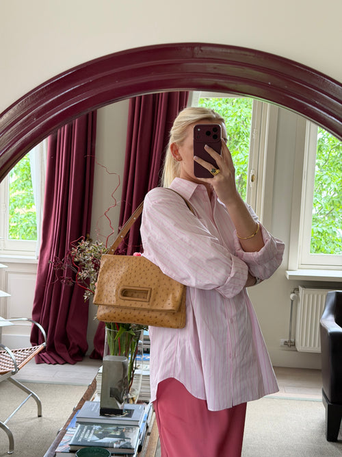 Delvaux Camel Ostrich Âme Libre Shoulder bag