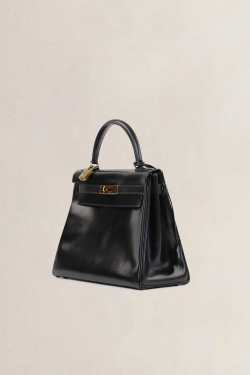 Hermès Black Kelly 28 Top Handle Bag