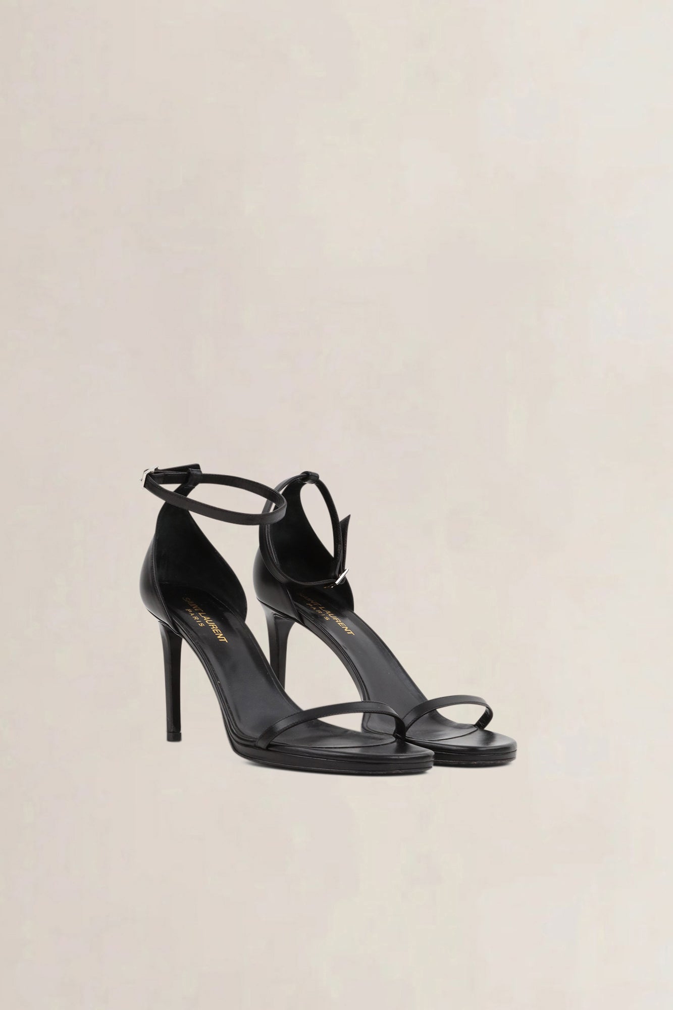 Saint Laurent Black Jane 90 Ankle Strap Sandals