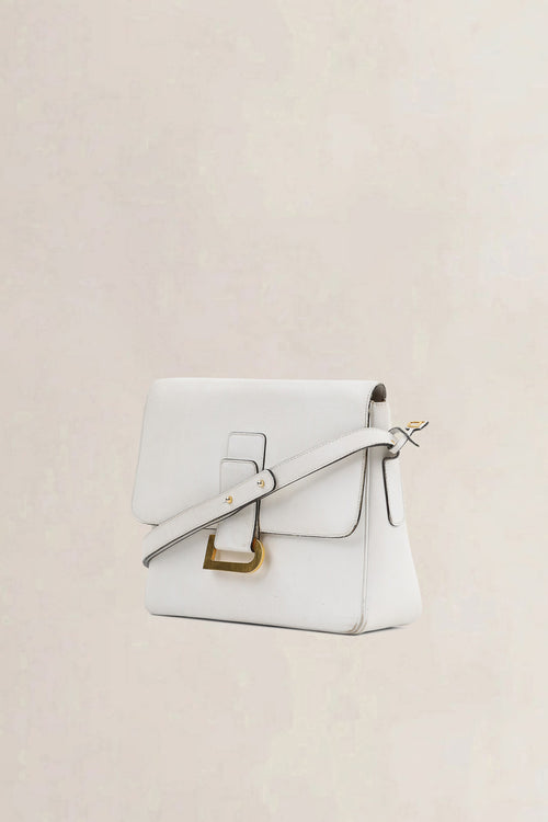 Delvaux White Leather Poirier Crossbody Bag