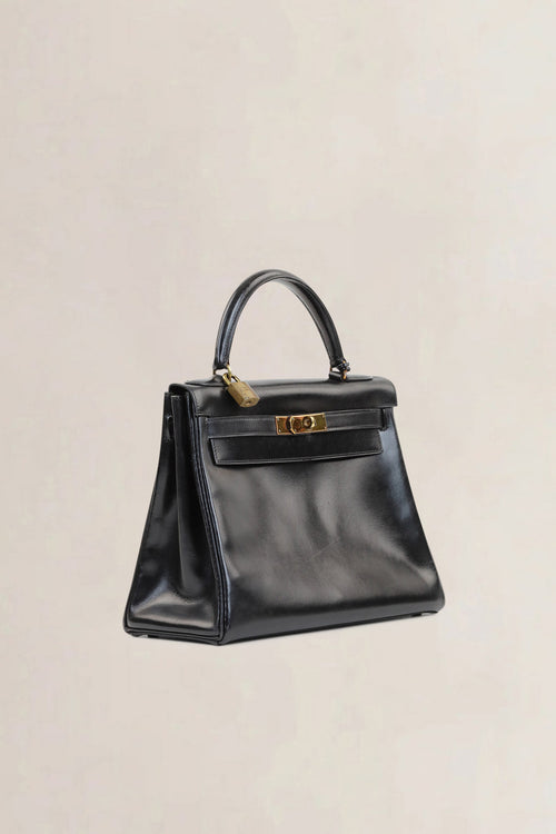 Hermès Black Kelly 28 Top Handle Bag