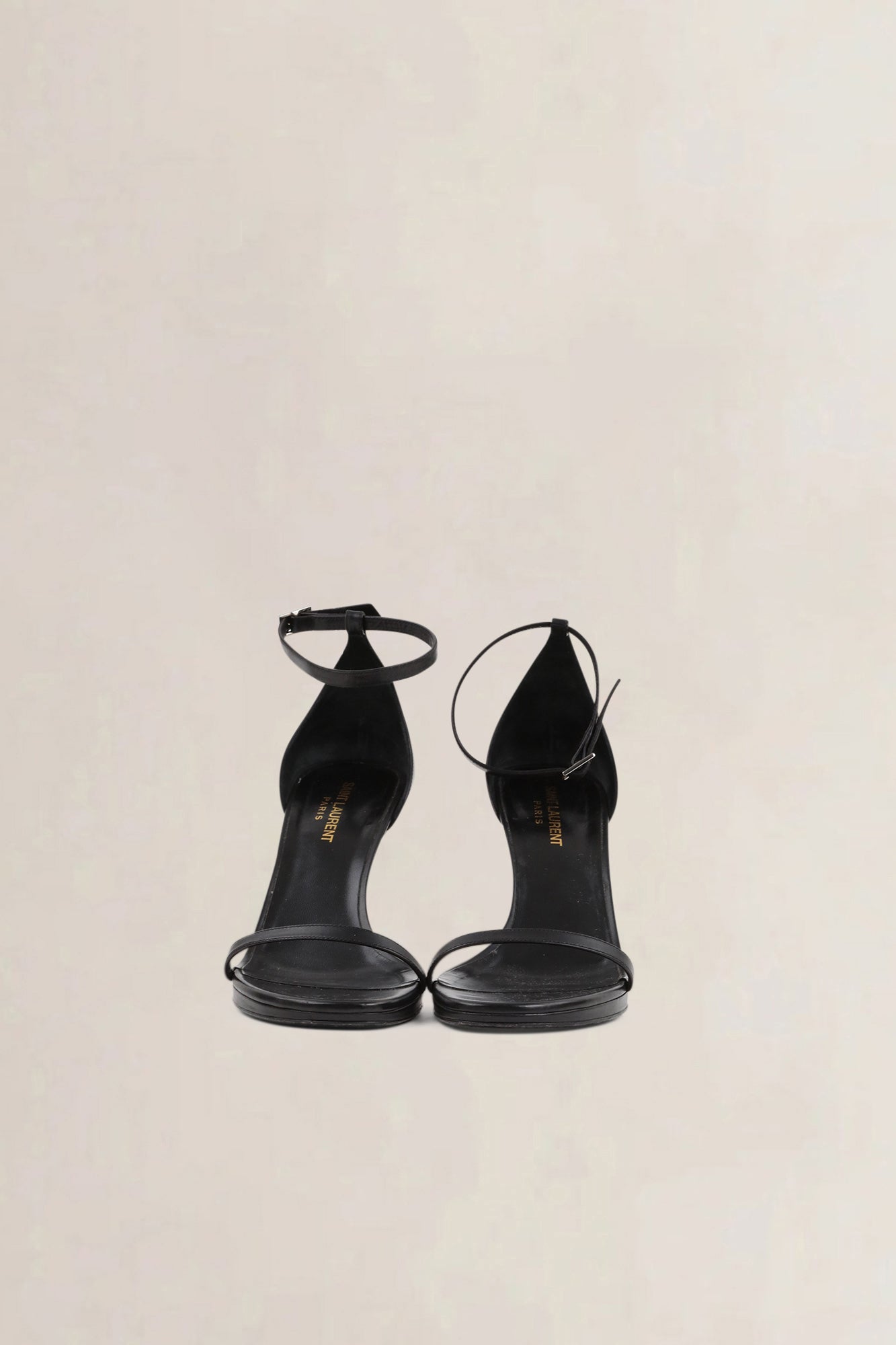 Saint Laurent Black Jane 90 Ankle Strap Sandals