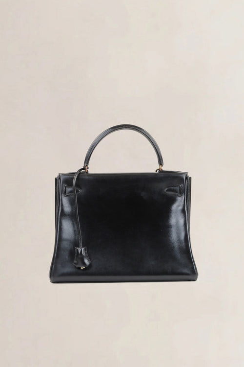 Hermès Black Kelly 28 Top Handle Bag