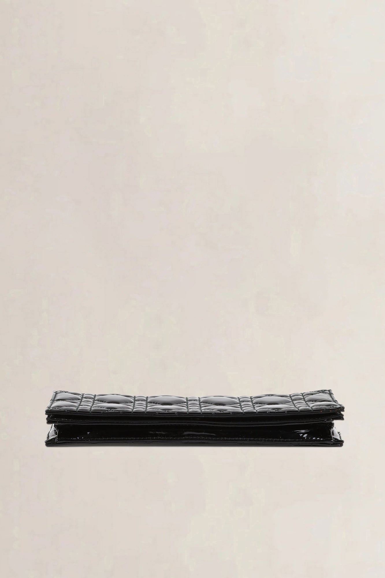 Christian Dior Black Patent Cannage Leather Pouch