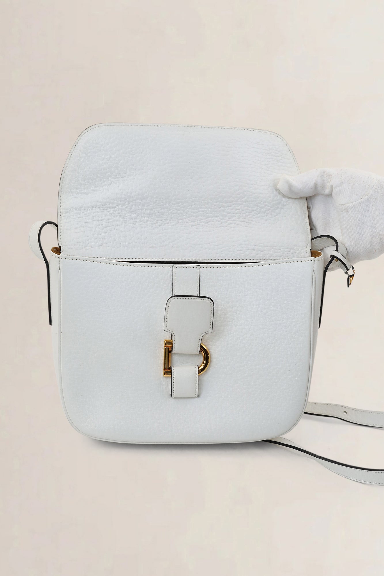 Delvaux White Leather Crossbody Bag