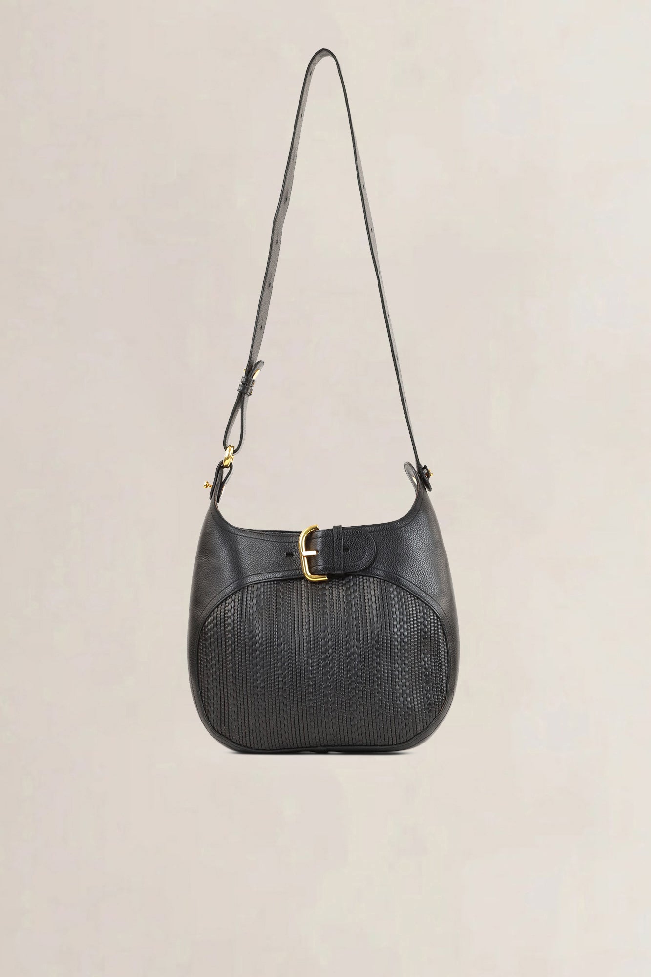 Delvaux Black Toile de Cuir Souverain Crossbody Bag