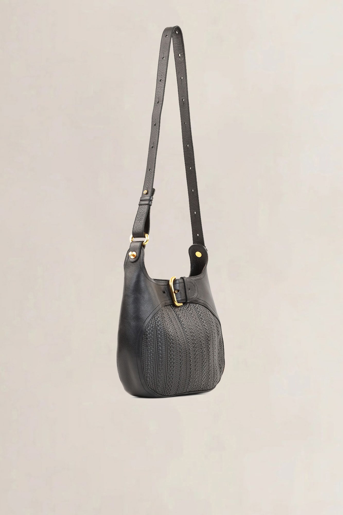 Delvaux Black Toile de Cuir Souverain Crossbody Bag