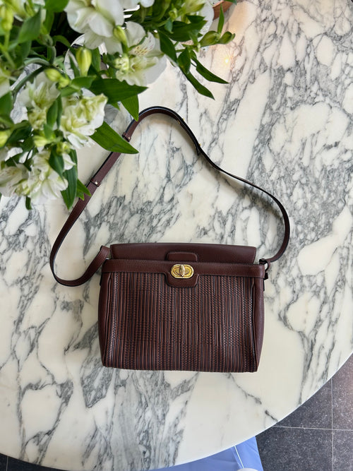 Delvaux Brown Toile De Cuir Merlot GM Crossbody Bag