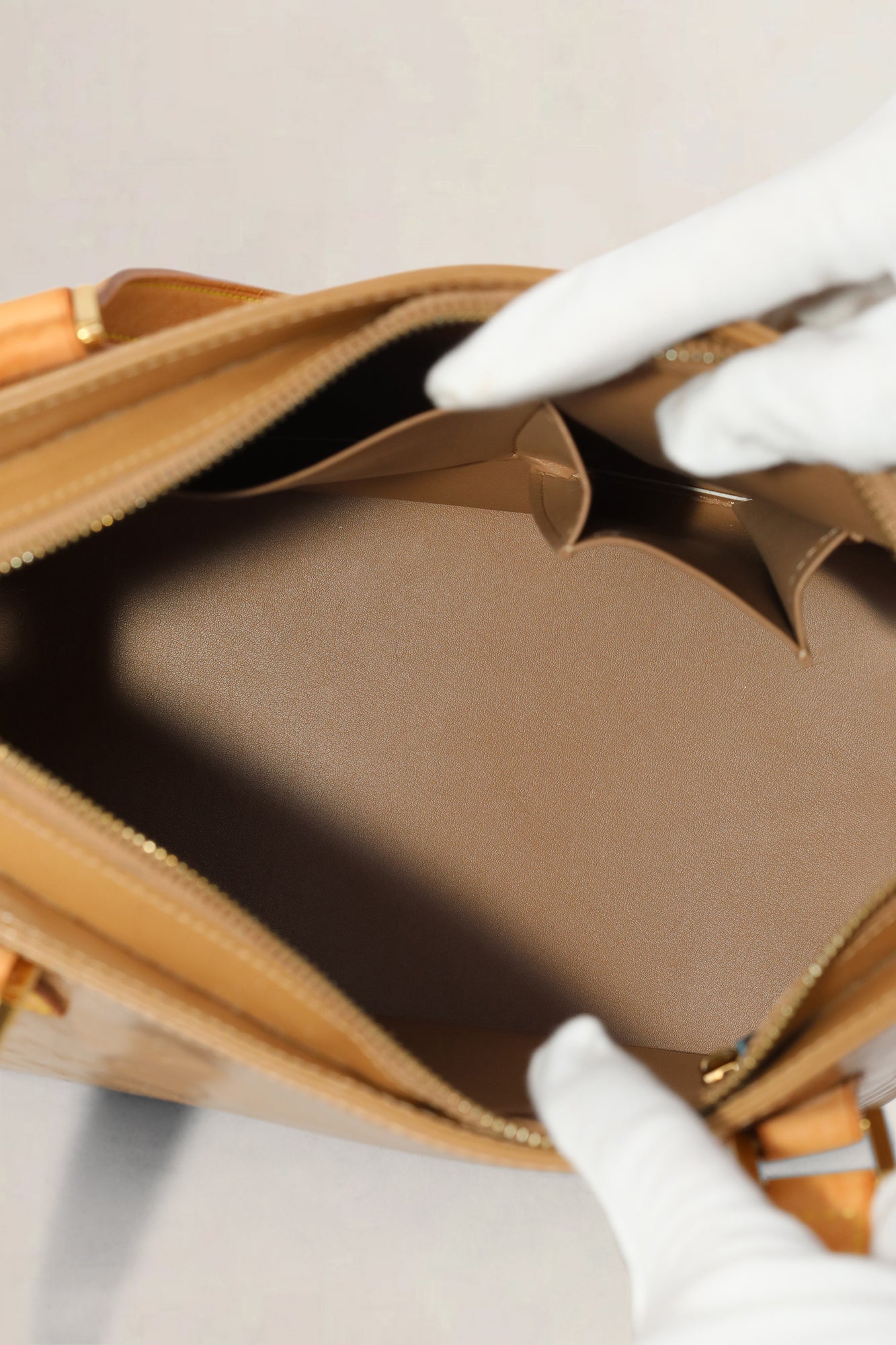 Louis Vuitton Light Yellow Patent Leather Houston Shoulder Bag