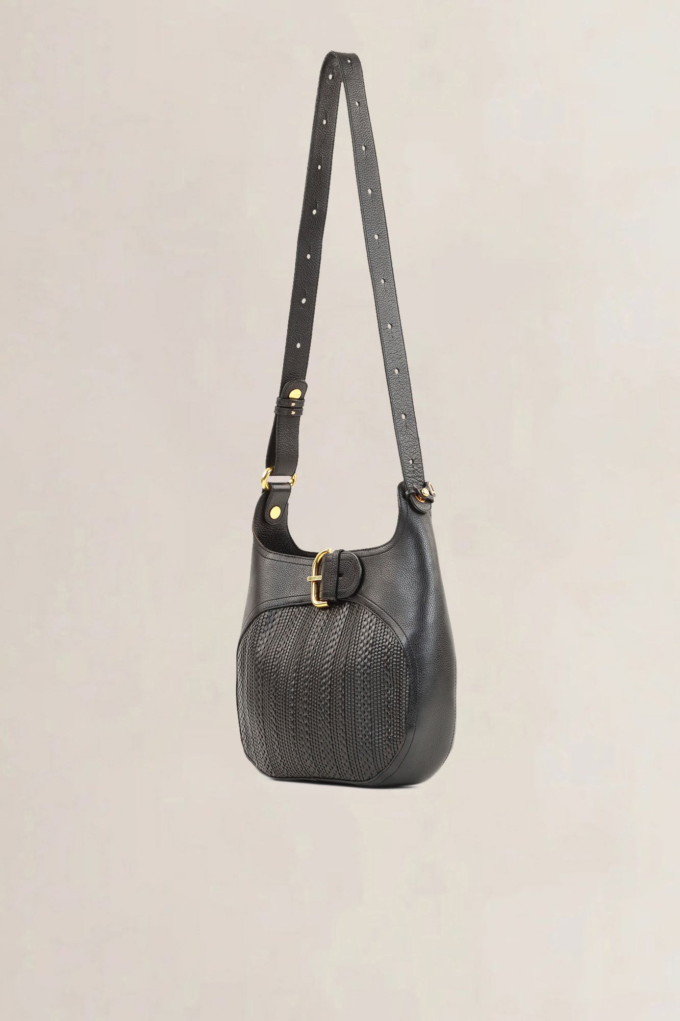 Delvaux Black Toile de Cuir Souverain Crossbody Bag