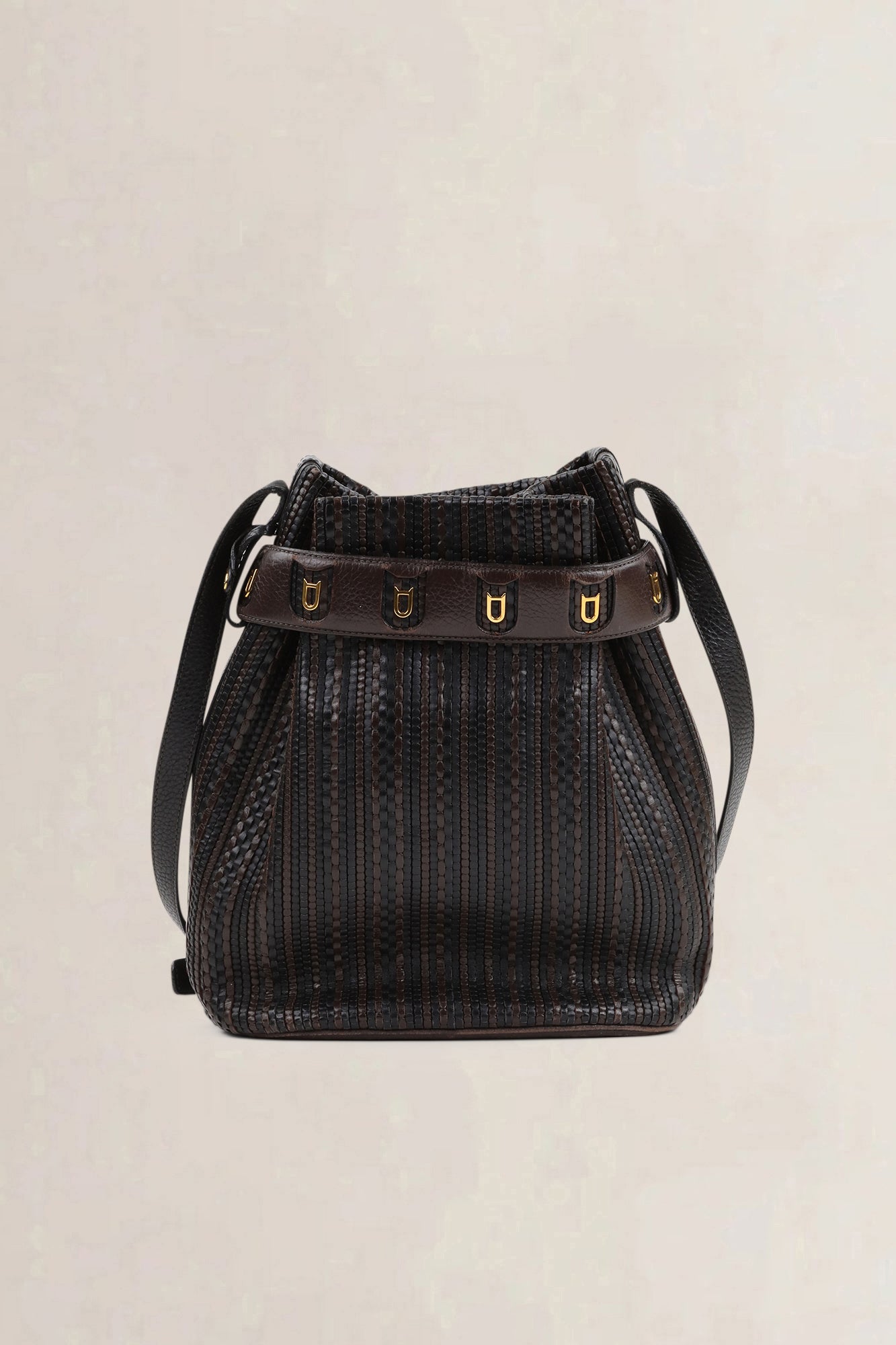 Delvaux Brown Toile De Cuir Calicot Crossbody Bag