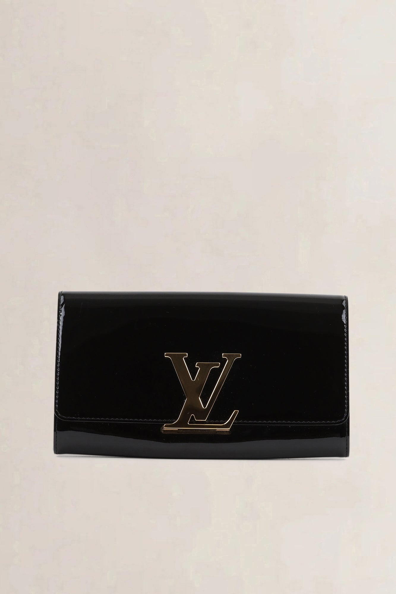 Louis Vuitton Black Patent leather Louise Clutch
