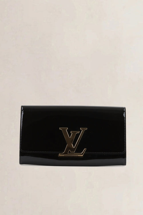 Louis Vuitton Black Patent leather Louise Clutch