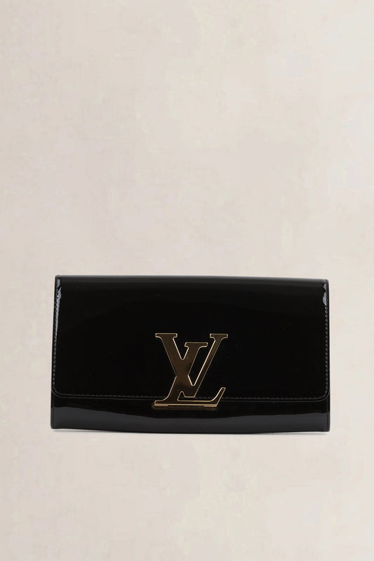 Louis Vuitton Black Patent leather Louise Clutch