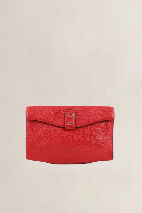 Delvaux Red Leather Clutch