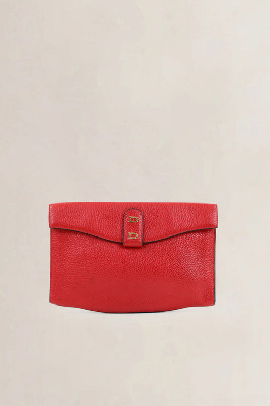 Delvaux Red Leather Clutch
