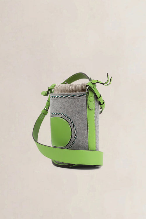 Delvaux Green Felt Pin Bucket Bag