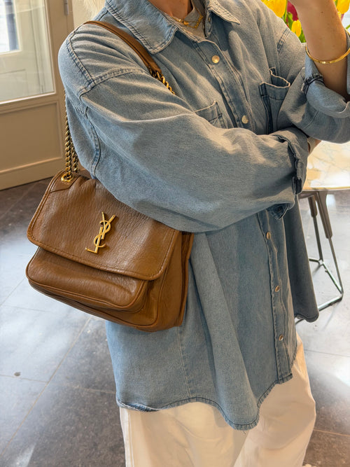 YSL Brown Niki Medium Crossbody Bag