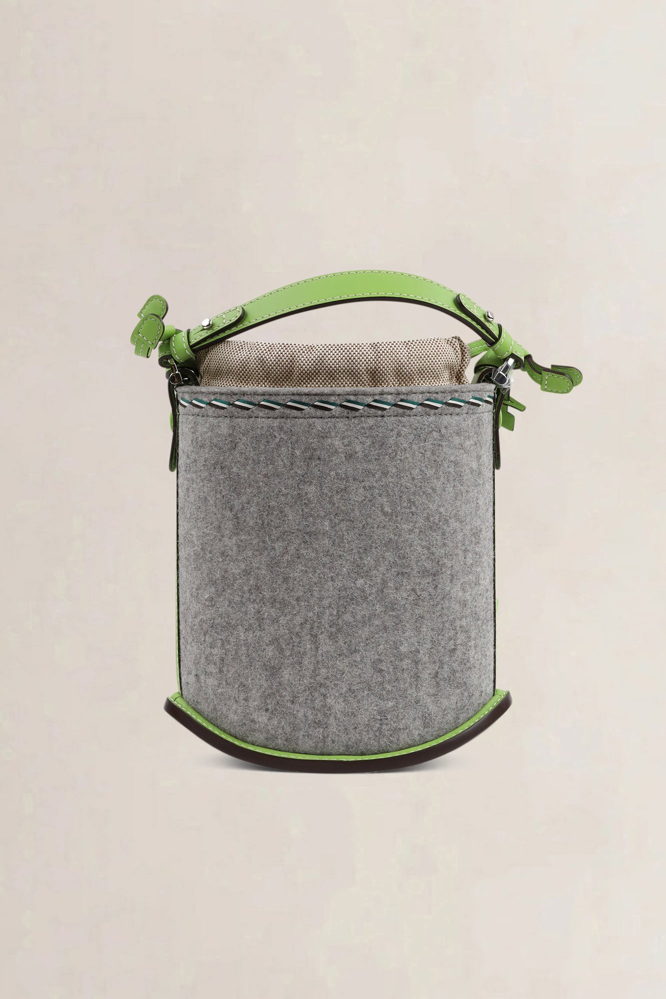Delvaux Green Felt Pin Bucket Bag