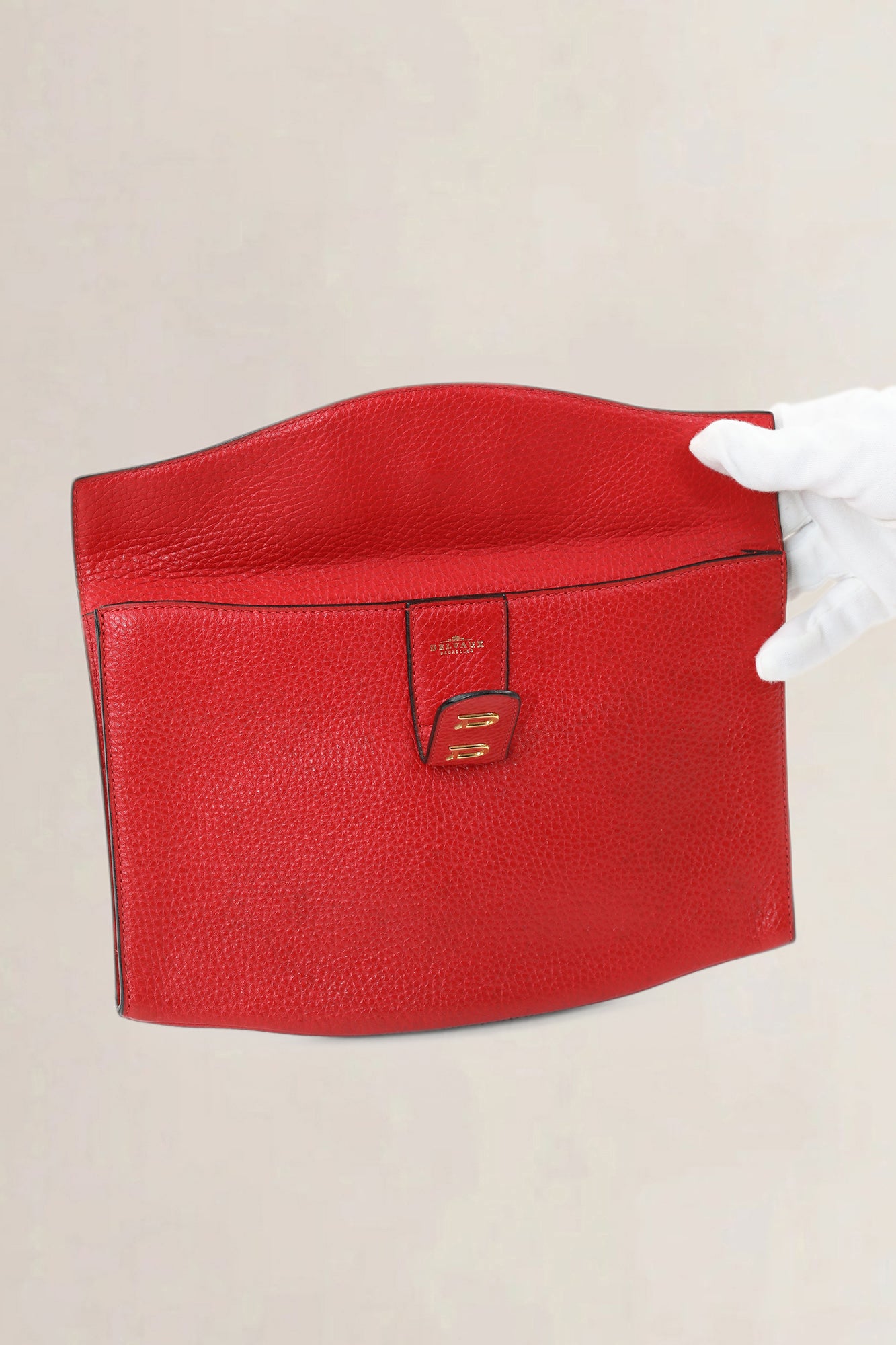 Delvaux Red Leather Clutch