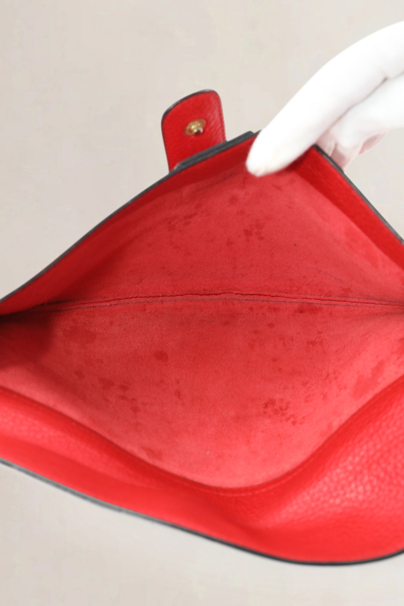 Delvaux Red Leather Clutch