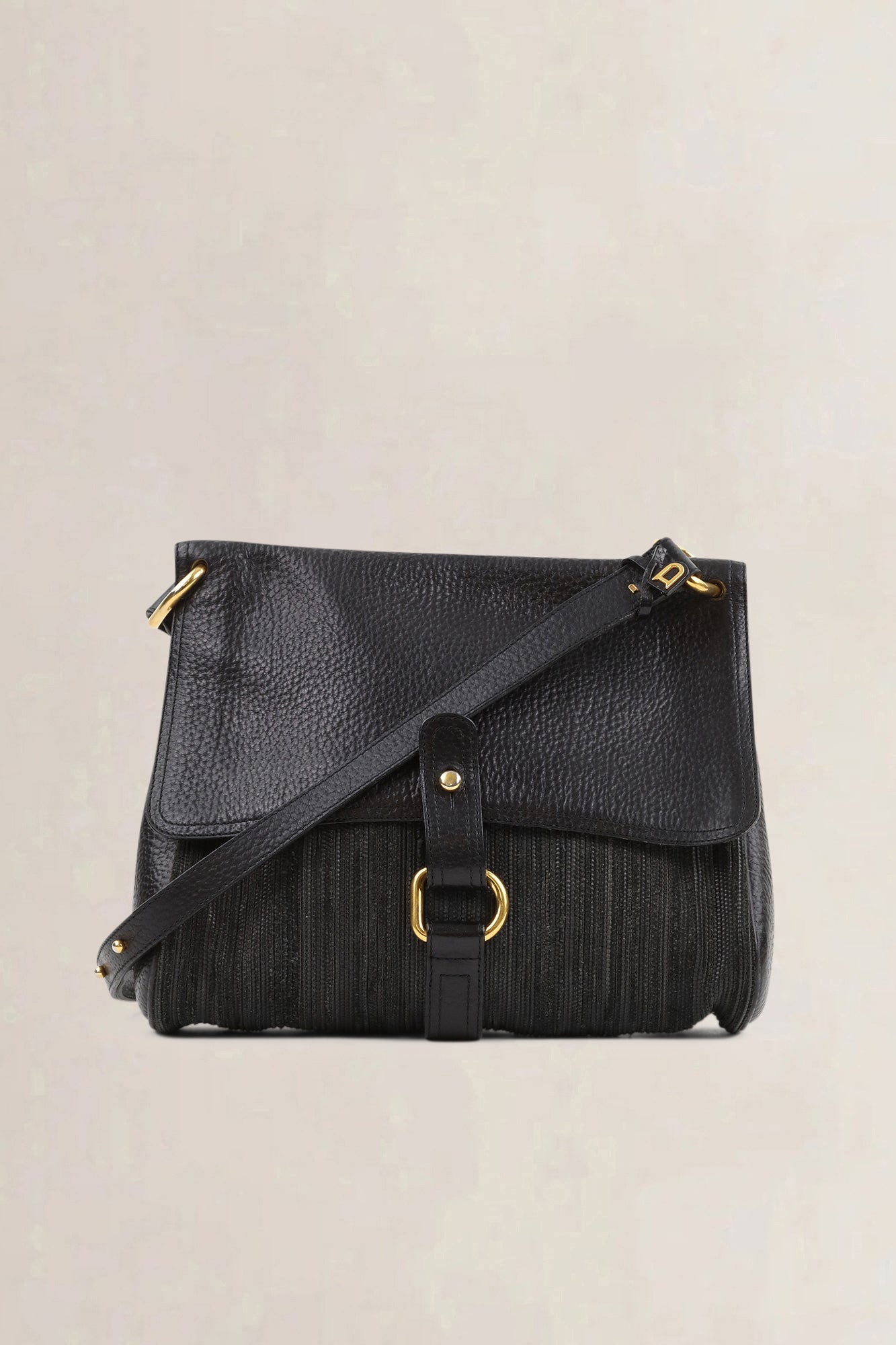 Delvaux Black Fichu Toile De Cuir Crossbody Bag