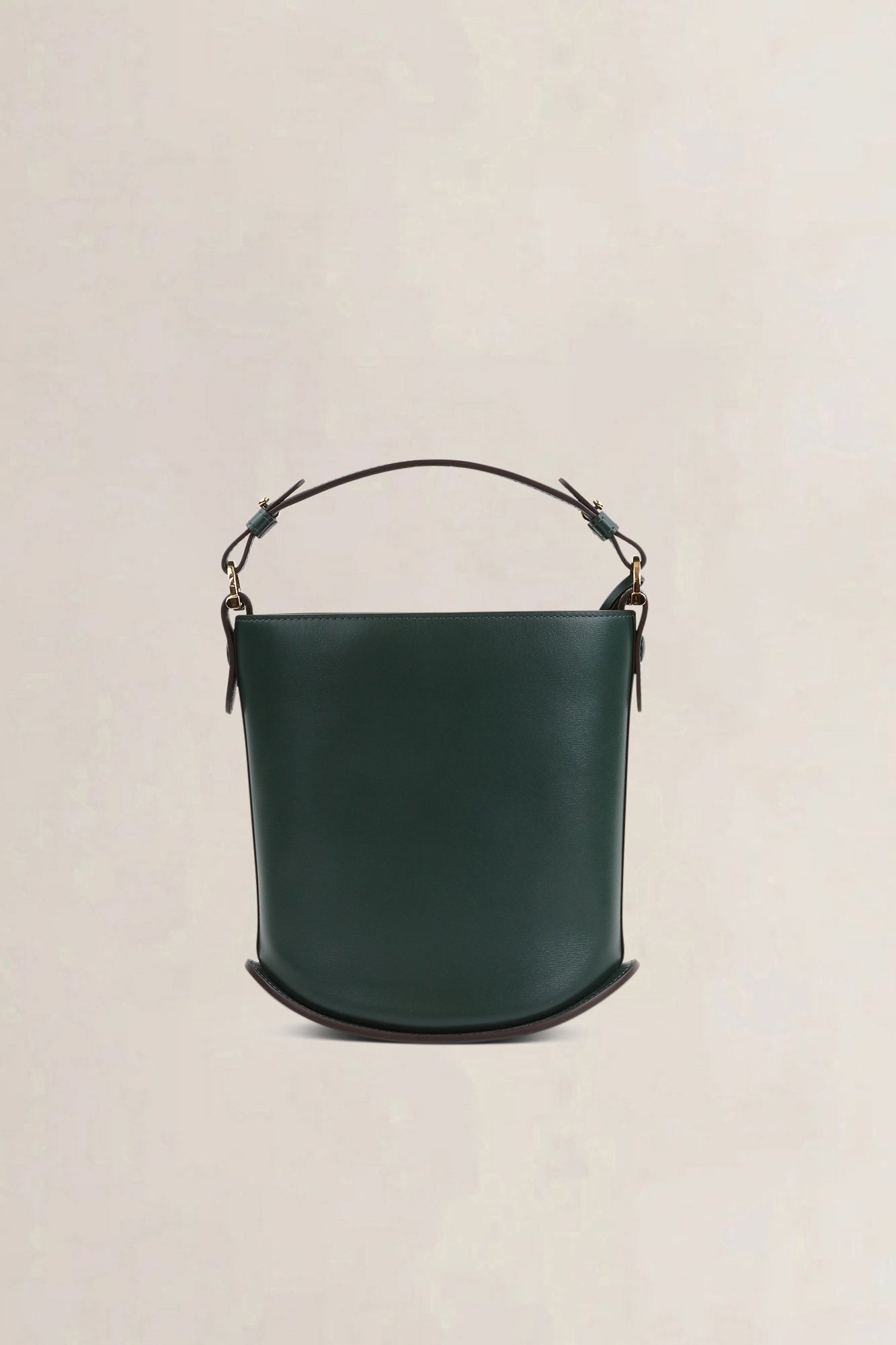 Delvaux Forest Green Box Leather Pin Toy Bucket Top Handle Bag